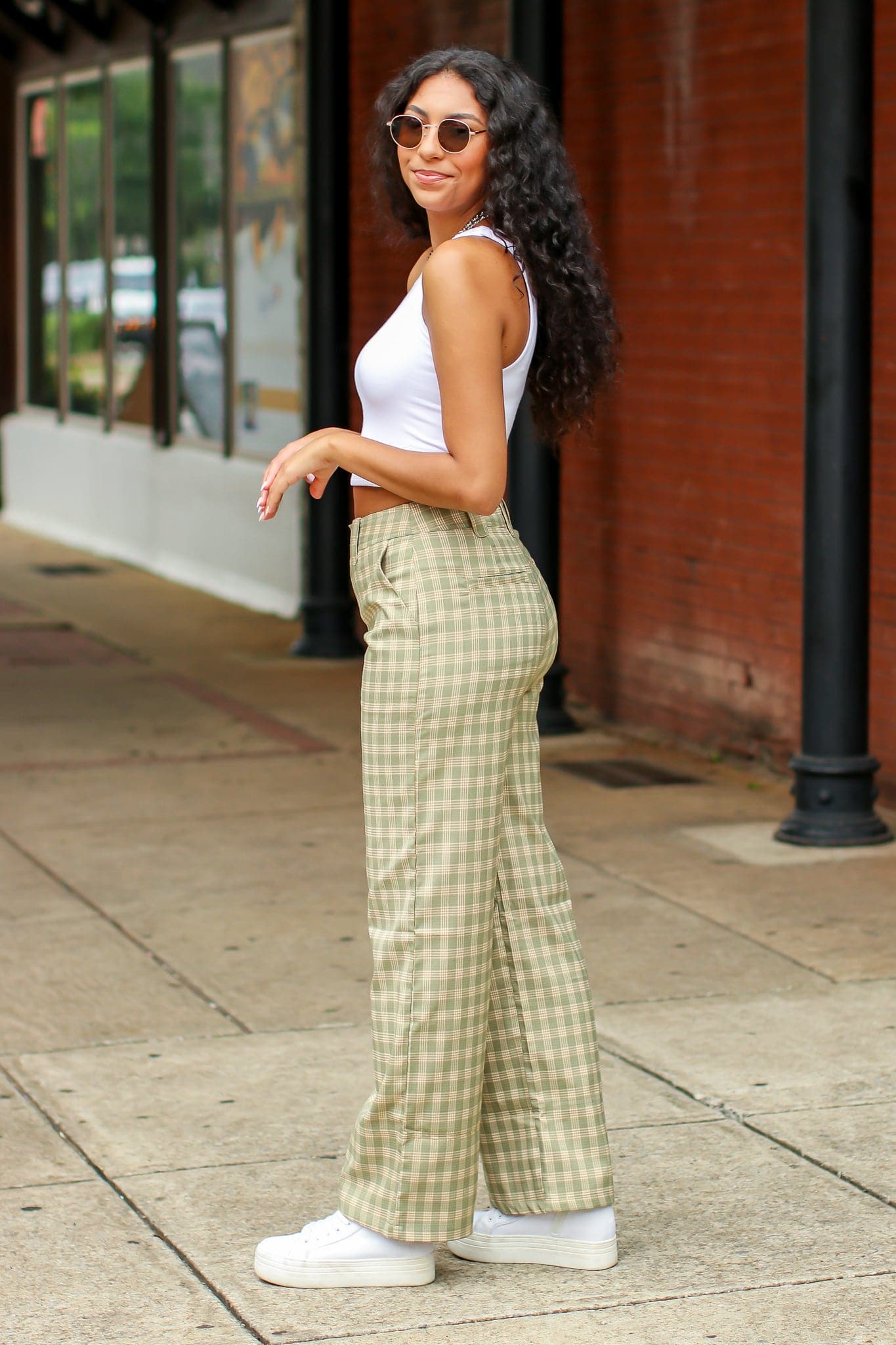 Keep it Cool Plaid Print Wide Leg Pants - FINAL SALE - Madison and Mallory