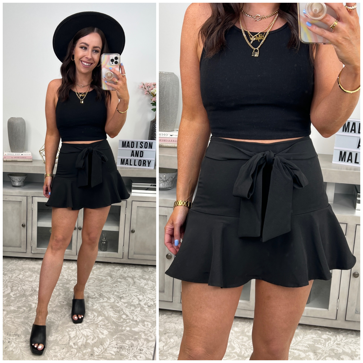 Love Poems Tie Waist Skort - FINAL SALE - Madison and Mallory