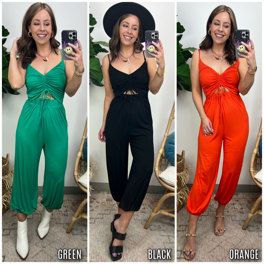  Next Chapter Ruched Cutout Jumpsuit - Madison and Mallory