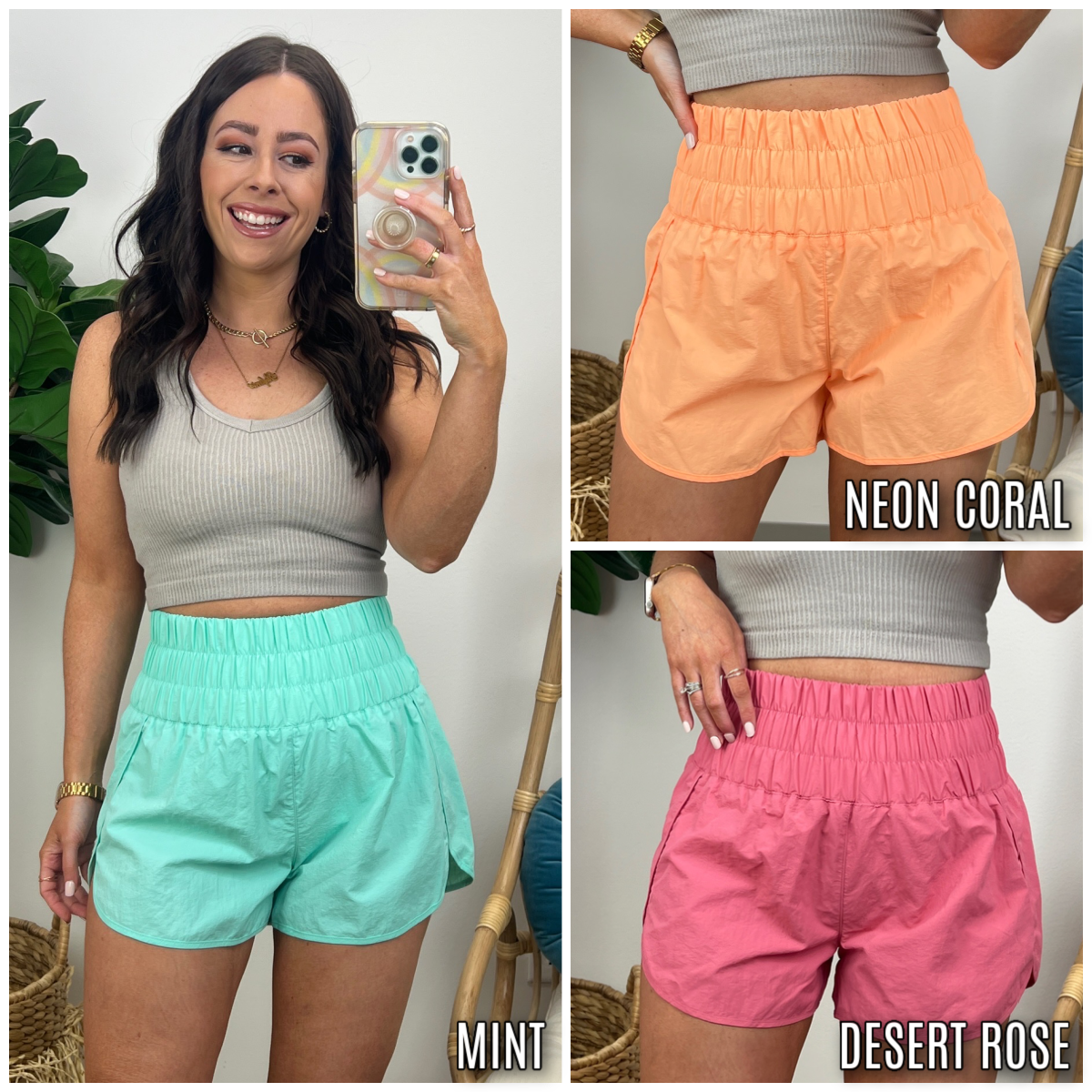 Running Errands High Waist Smocked Waist Shorts - FINAL SALE - Madison and Mallory