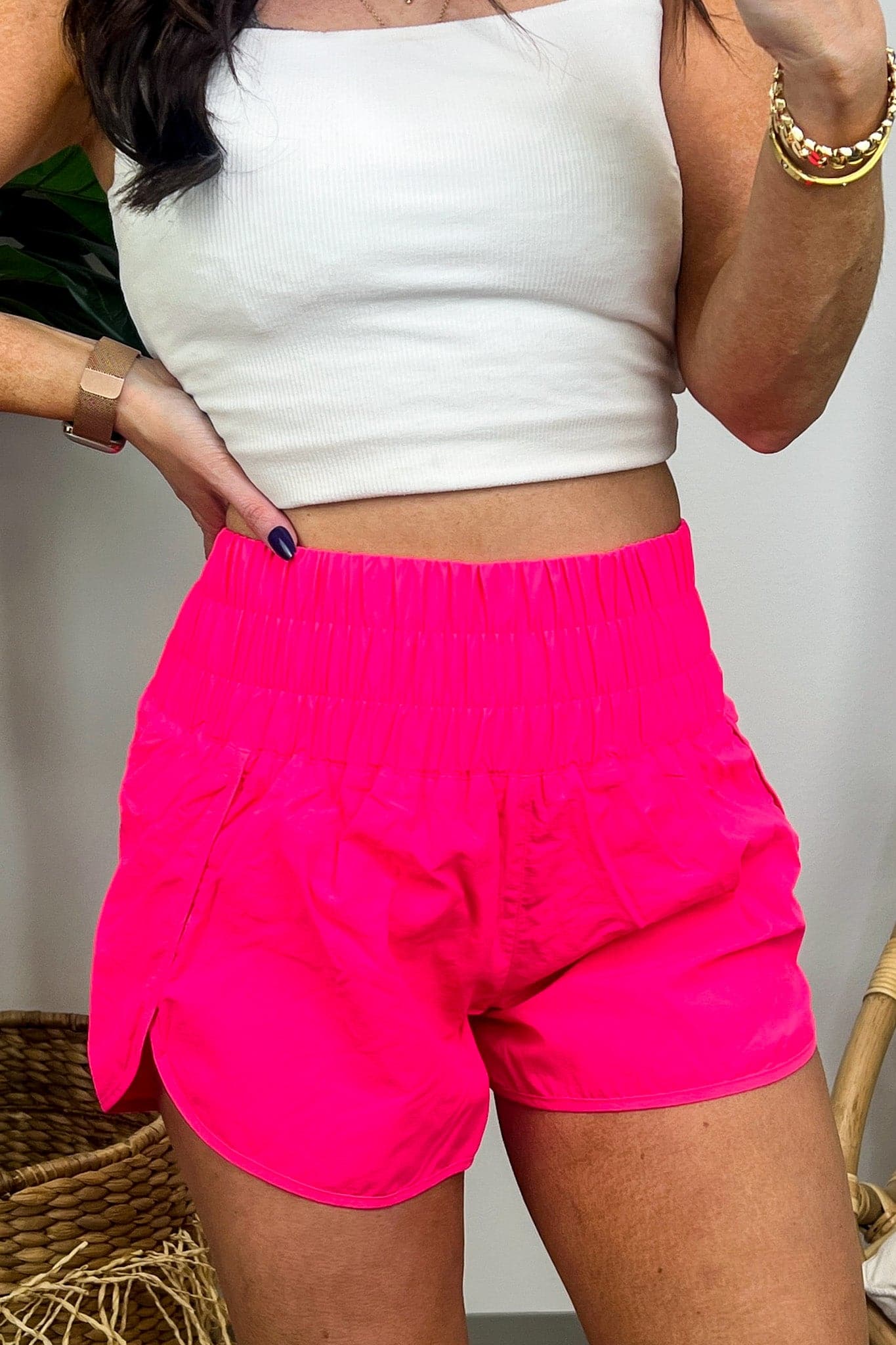 Running Errands High Waist Smocked Waist Shorts - FINAL SALE - Madison and Mallory