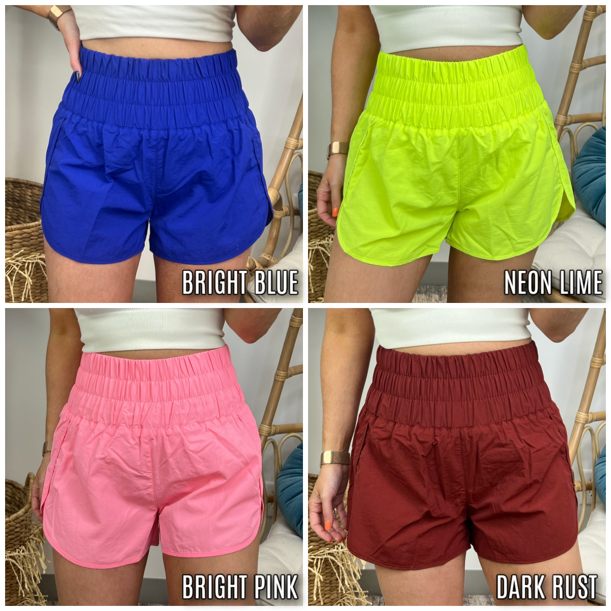 Running Errands High Waist Smocked Waist Shorts - FINAL SALE - Madison and Mallory