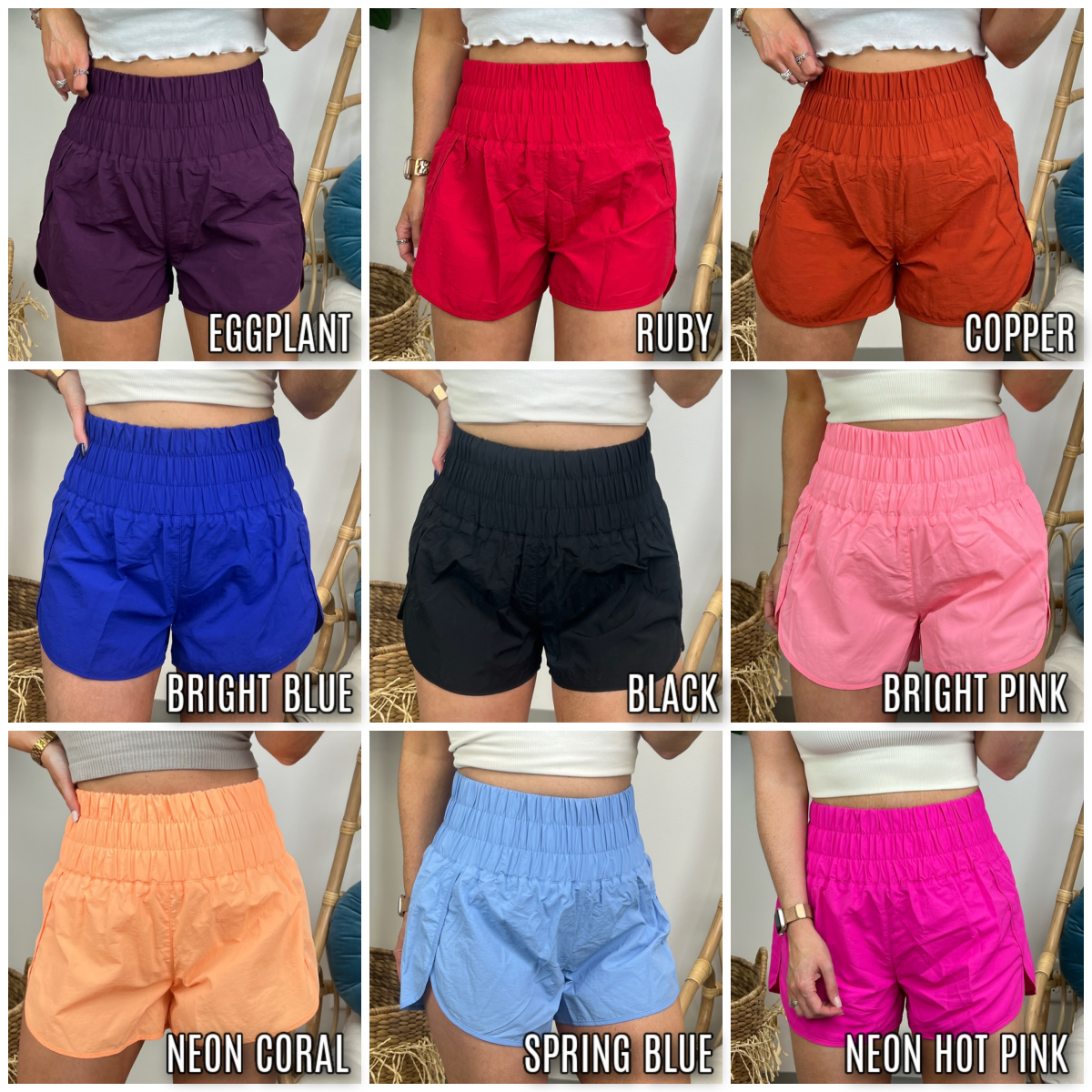 Running Errands High Waist Smocked Waist Shorts - FINAL SALE - Madison and Mallory