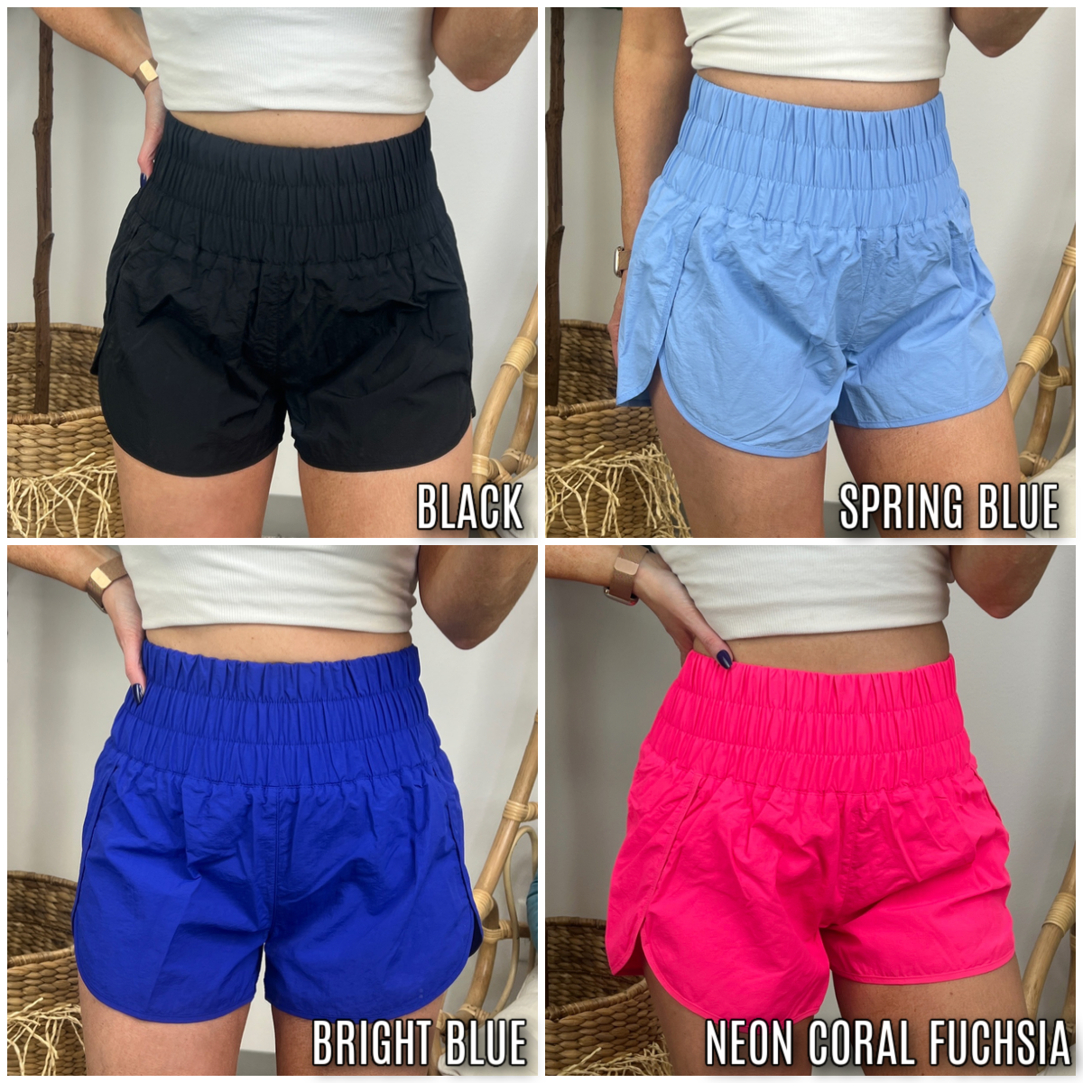 Running Errands High Waist Smocked Waist Shorts - FINAL SALE - Madison and Mallory
