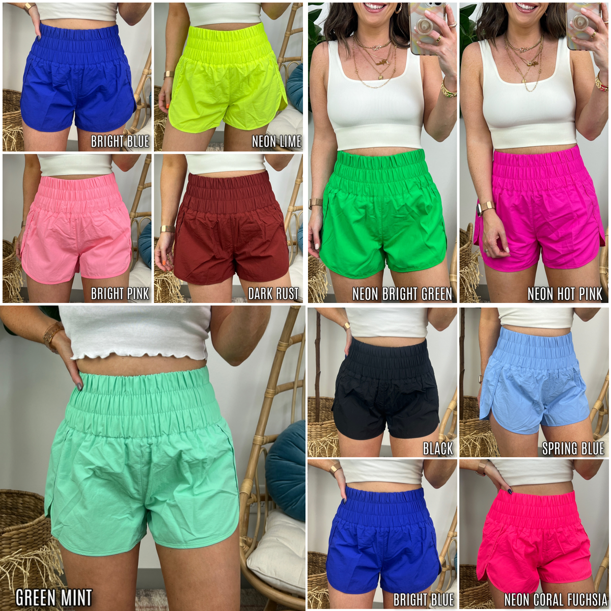 Running Errands High Waist Smocked Waist Shorts - FINAL SALE - Madison and Mallory