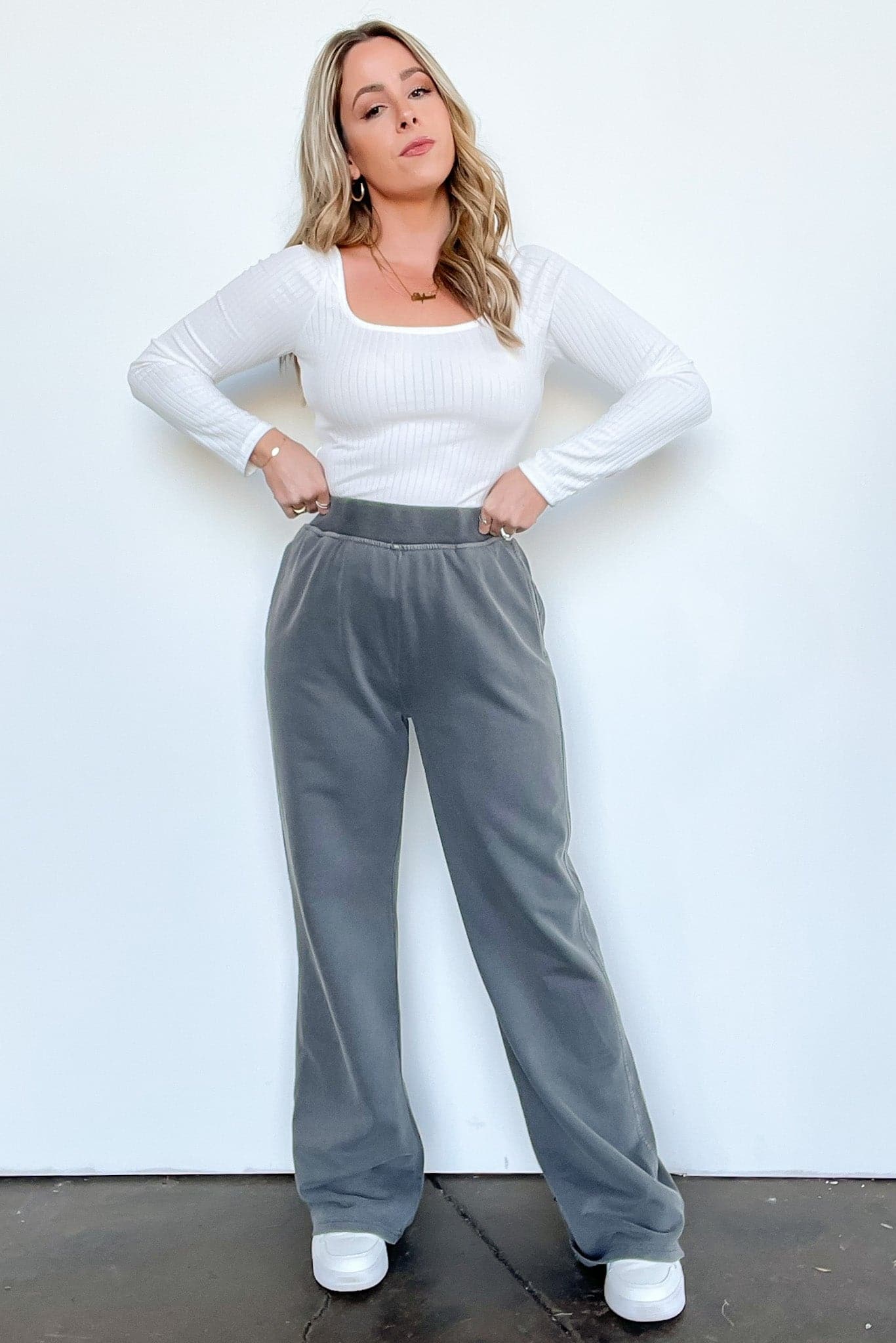  Take a Breather Mineral Wash Wide Leg Lounge Pants- FINAL SALE - Madison and Mallory