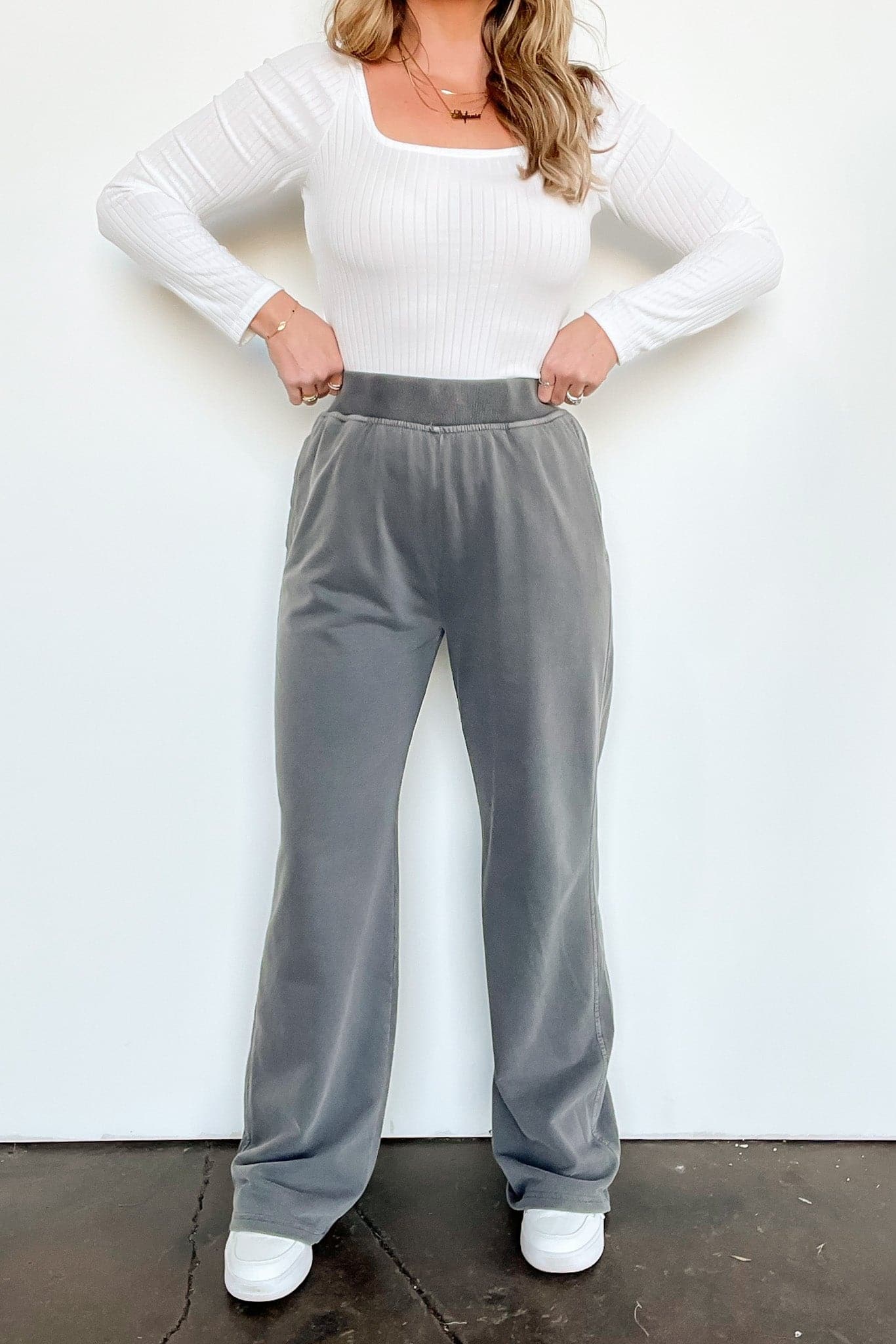 Take a Breather Mineral Wash Wide Leg Lounge Pants- FINAL SALE - Madison and Mallory