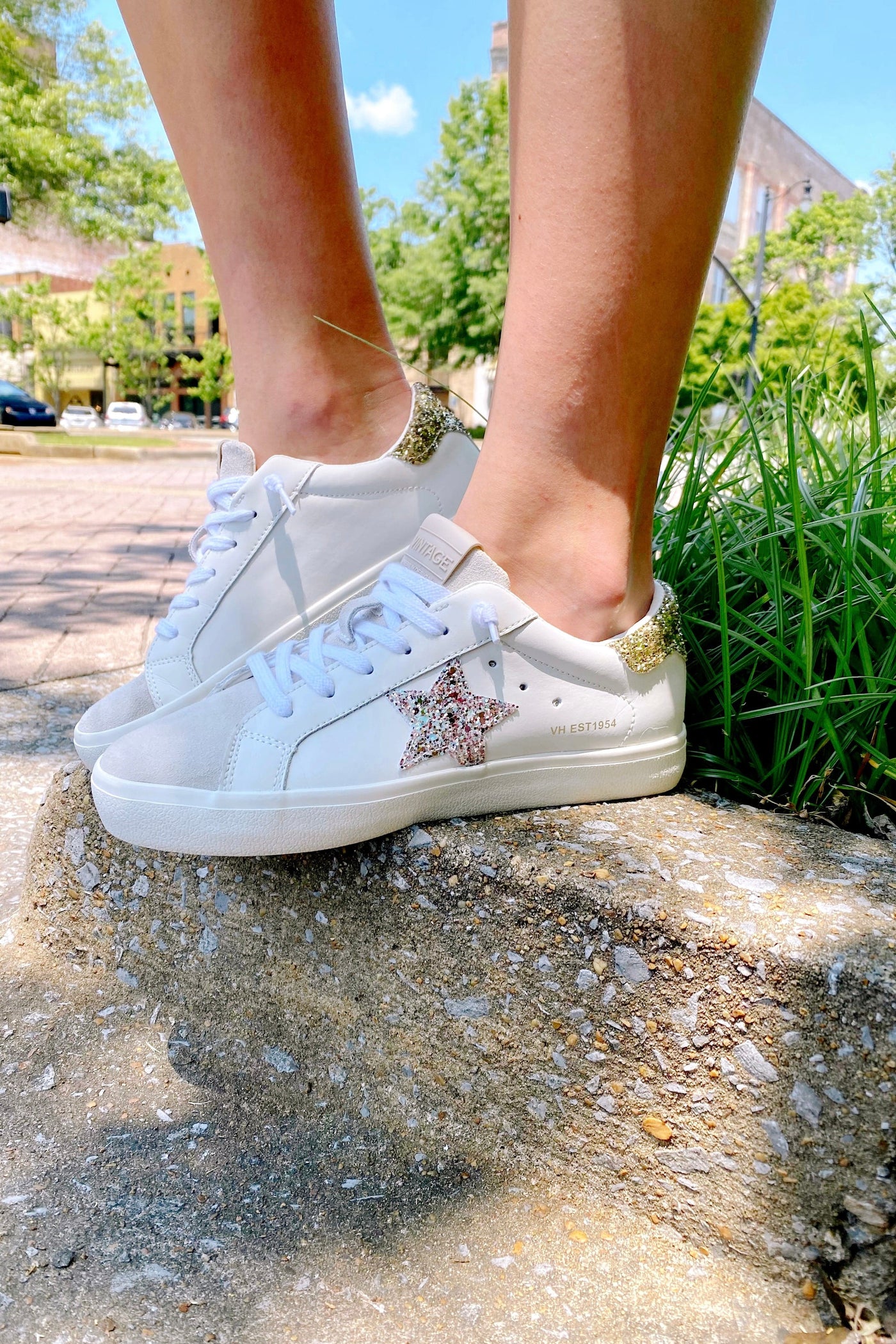 5.5 / White Multi Vintage Havana Cora Star Sneakers - White Multi - FINAL SALE - Madison and Mallory
