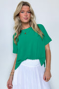Kelly Green / S Aurora Short Sleeve Relaxed Top - FINAL SALE - Madison and Mallory
