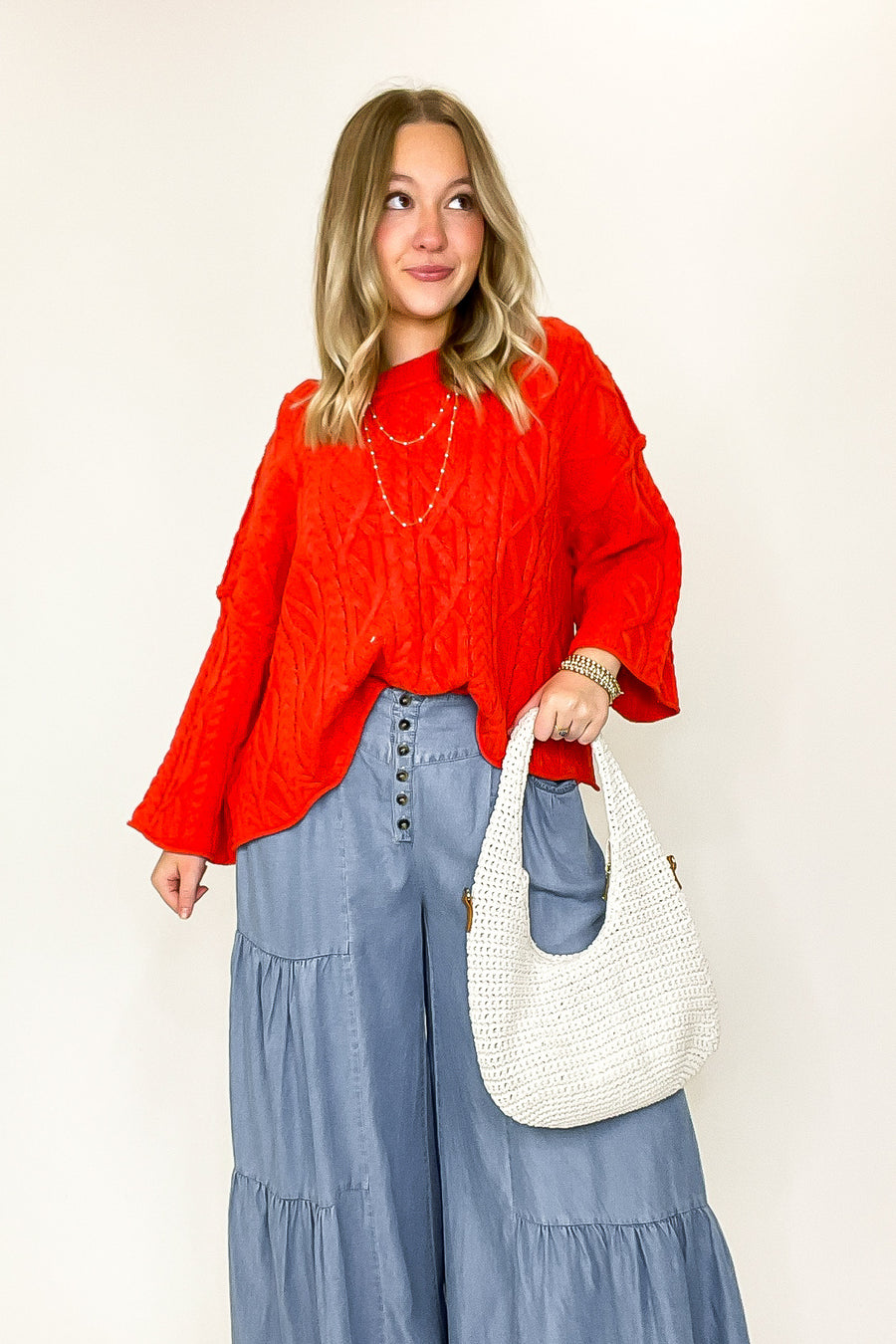 Cozy Thread Relaxed Cable Knit Sweater - Madison and Mallory