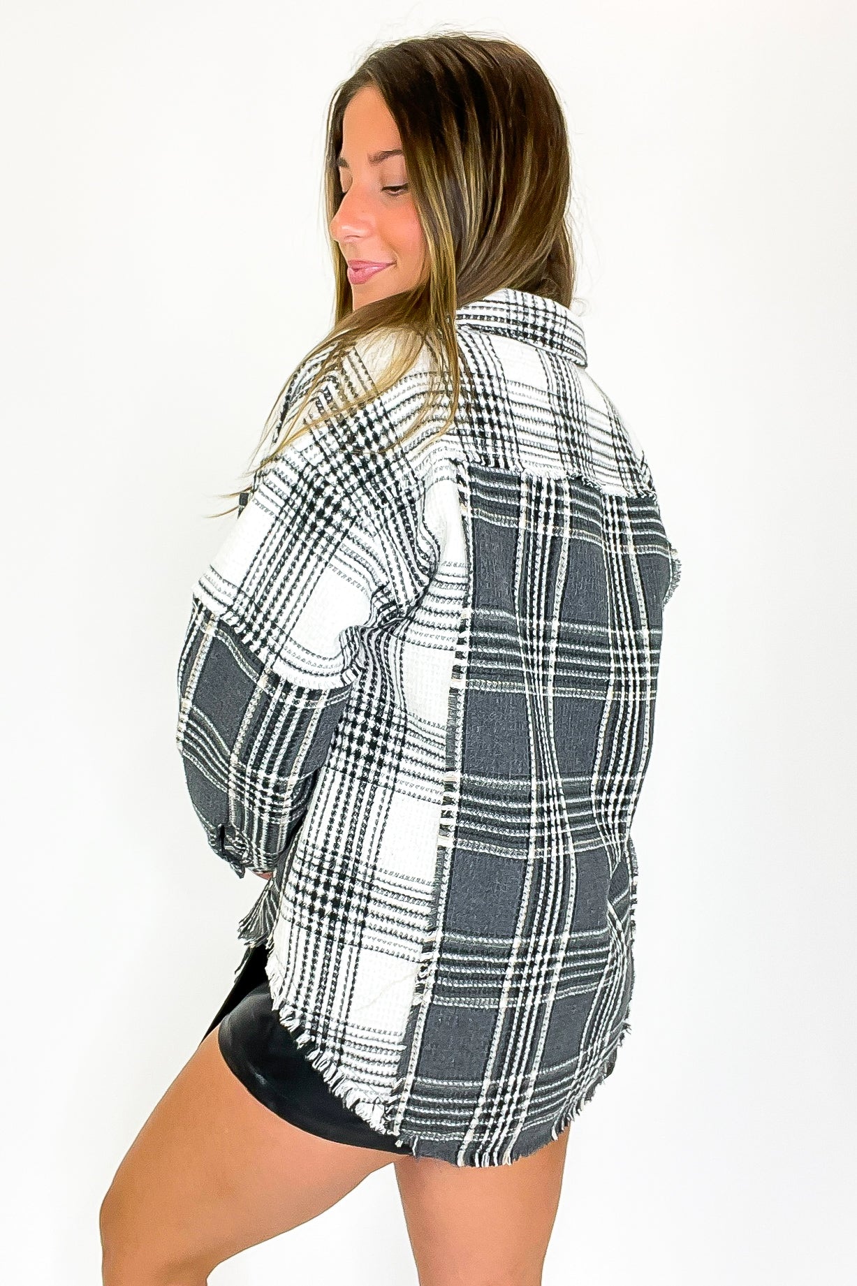 Notoriously Cool Mixed Plaid Oversized Shacket - Madison and Mallory