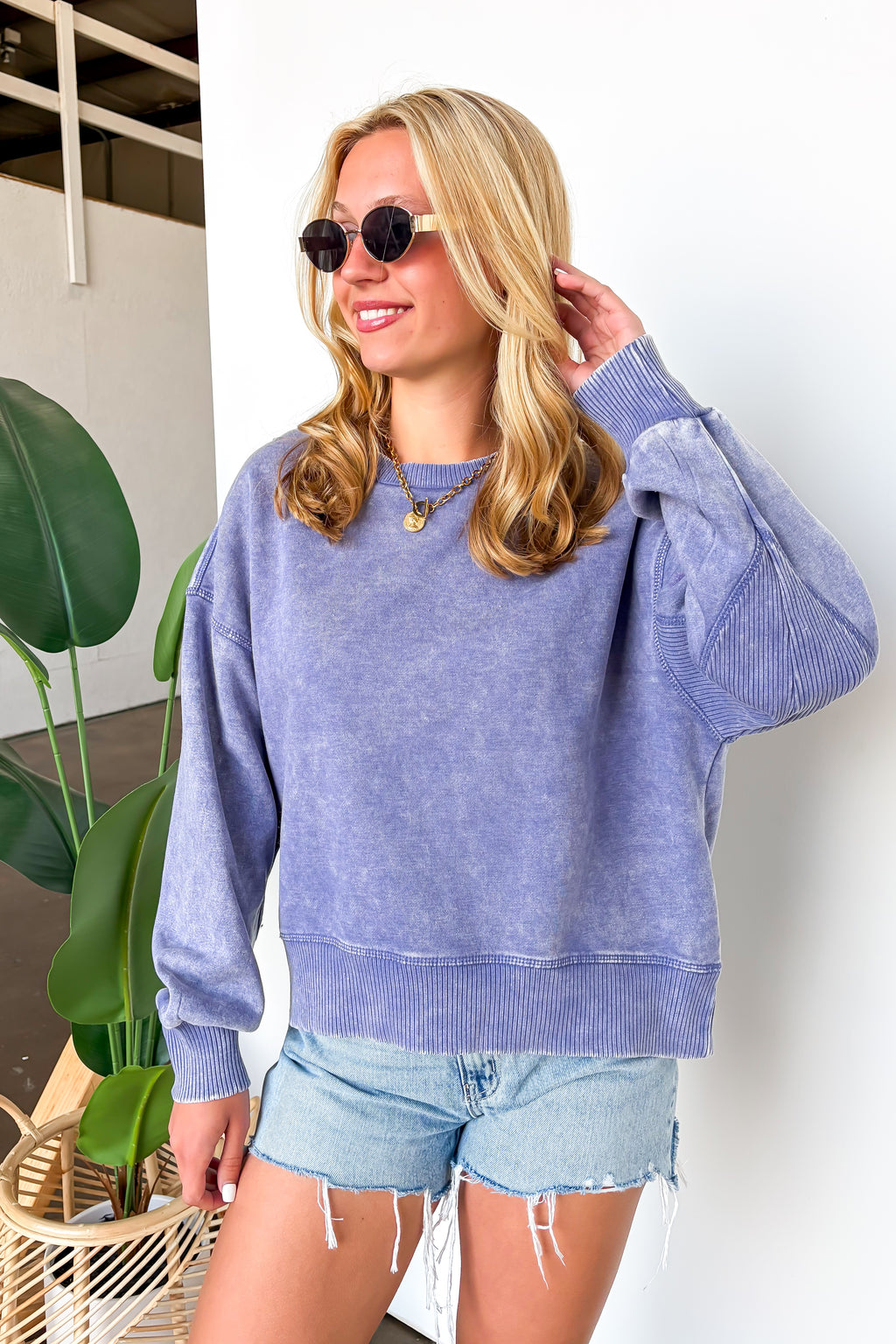 Marlin / S Refined Relaxation Acid Wash Pullover - Madison and Mallory