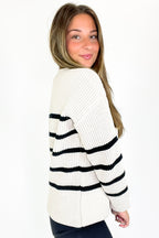 Prep Line Relaxed Fit Ribbed Knit Striped Sweater - FINAL SALE - Madison and Mallory