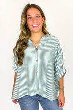 JoJo Striped Button Down Relaxed Top - BACK IN STOCK - Madison and Mallory