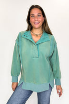 Summit Comfort Thermal Placket Detail Sweatshirt - FINAL SALE - Madison and Mallory