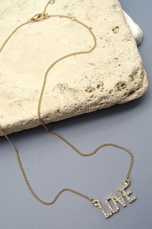 Hello Love Rhinestone Necklace - FINAL SALE - Madison and Mallory
