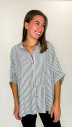 JoJo Striped Button Down Relaxed Top - BACK IN STOCK - Madison and Mallory