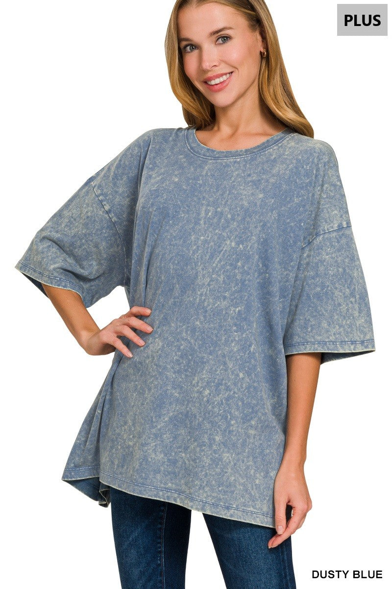 Weekend Awaits Mineral Wash Oversized Top