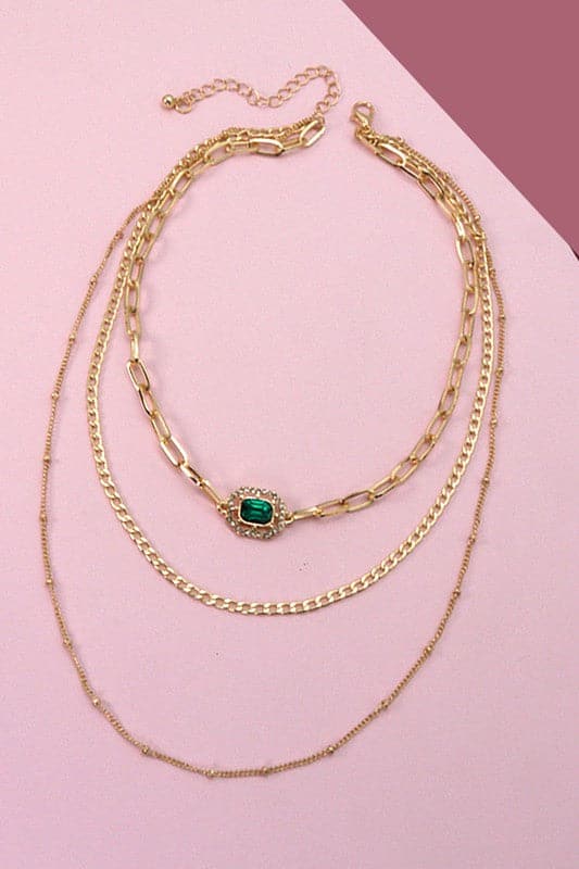  Fine and Fancy Gem and Rhinestone Layered Necklace - Madison and Mallory