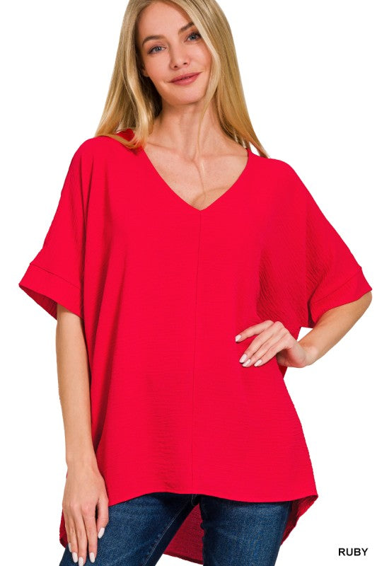 Have It Here V-Neck Pocket Airflow Top - BACK IN STOCK