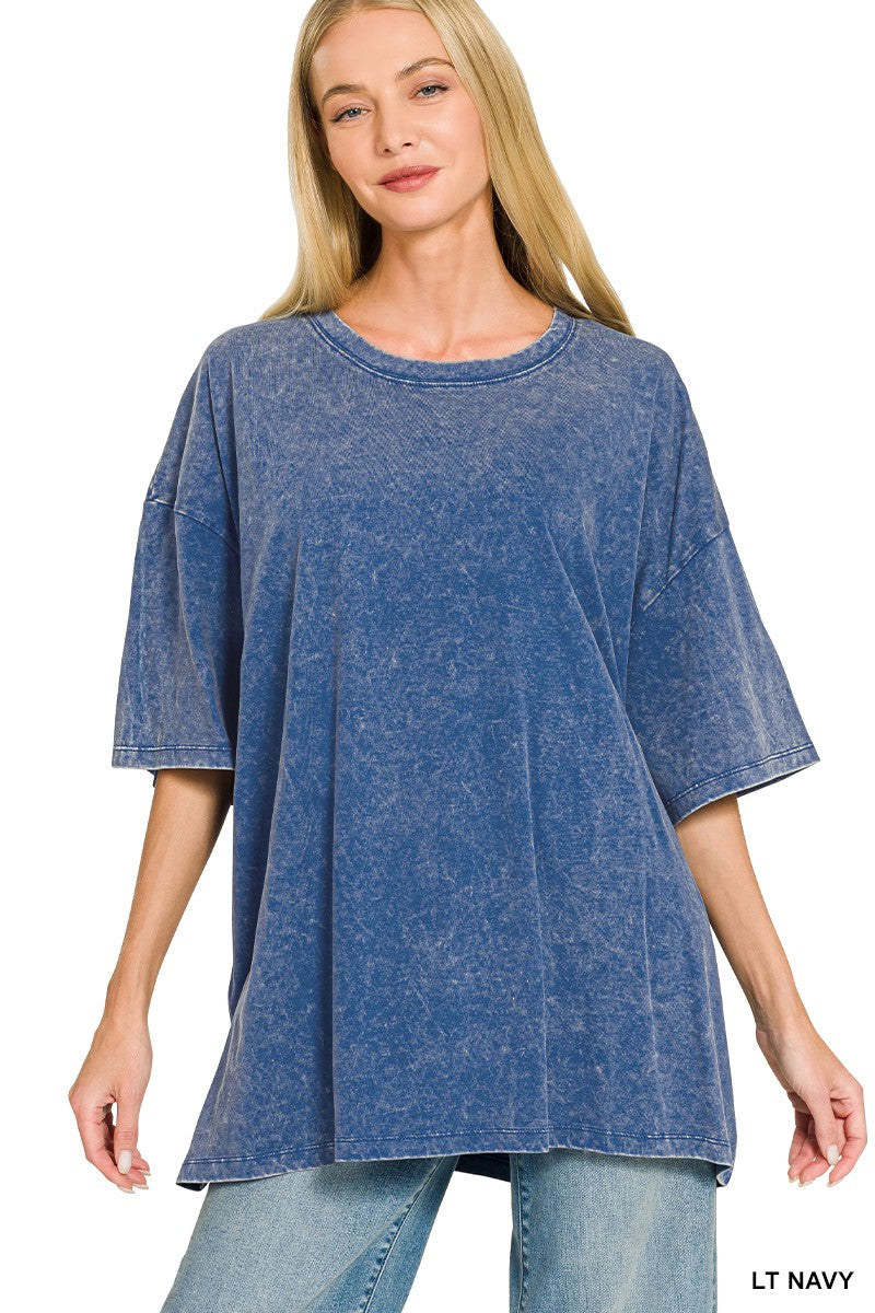 Weekend Awaits Mineral Wash Oversized Top