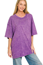 Weekend Awaits Mineral Wash Oversized Top