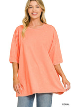 Weekend Awaits Mineral Wash Oversized Top