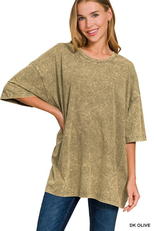 Weekend Awaits Mineral Wash Oversized Top - BACK IN STOCK