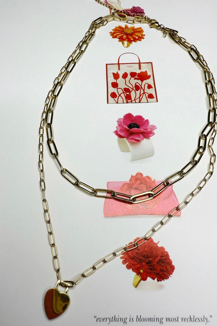 Gold 18k Amour Link Chain Heart Layered Necklace - Madison and Mallory