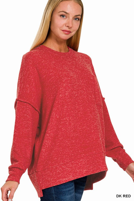 Kierah Brushed Melange Knit Pocket Sweater - FINAL SALE