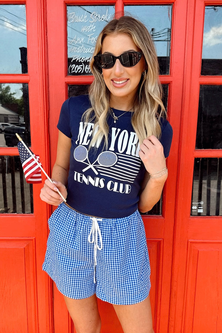 Picnic Date Gingham Elastic Waist Shorts - Madison and Mallory