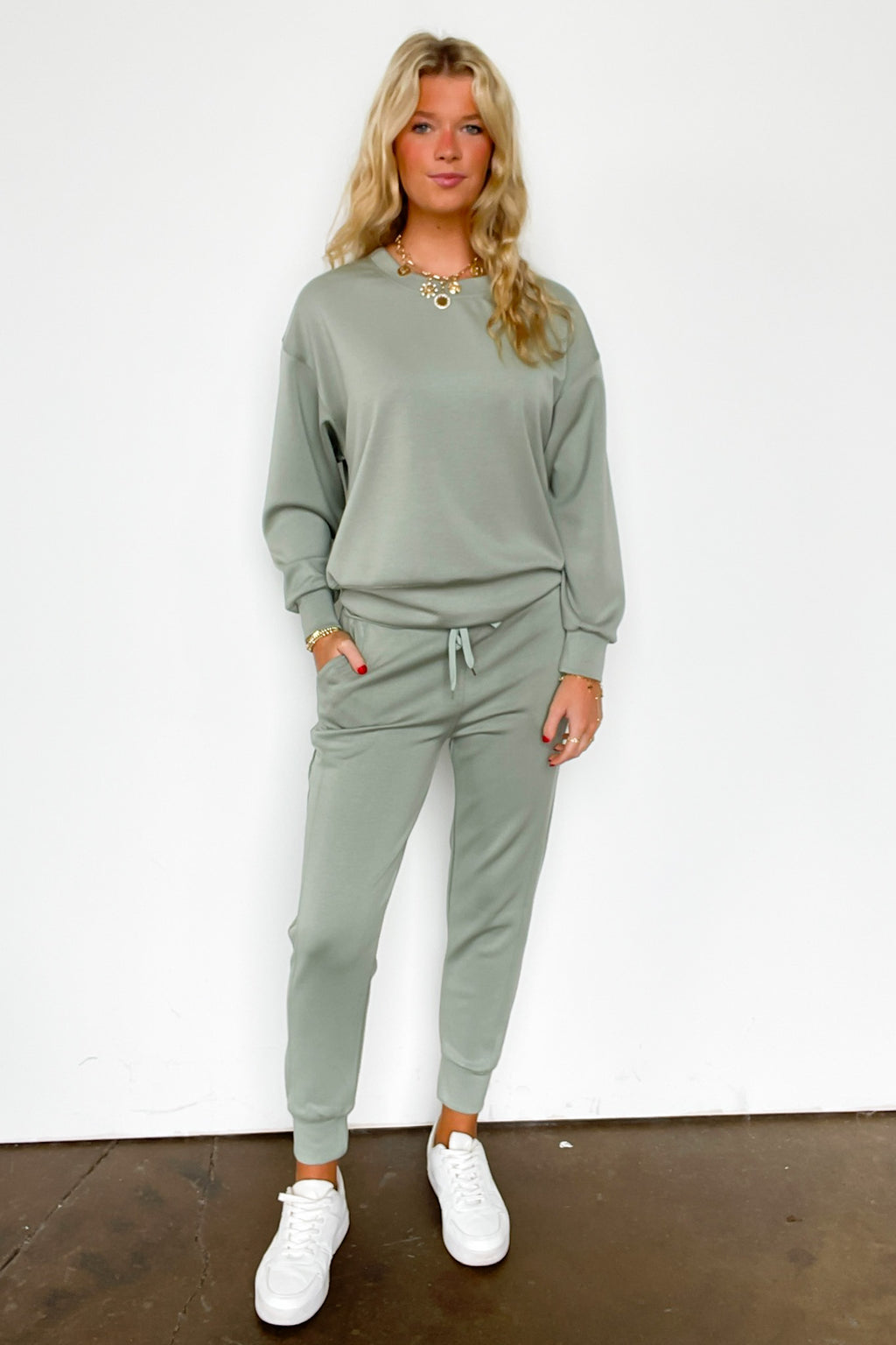 Sporty Chic Knit Crewneck Sweatshirt - FINAL SALE - Madison and Mallory