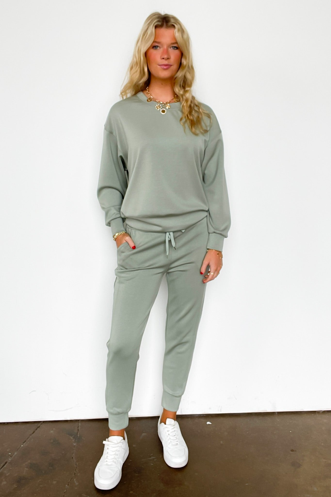 Sporty Chic Knit Crewneck Sweatshirt - FINAL SALE - Madison and Mallory