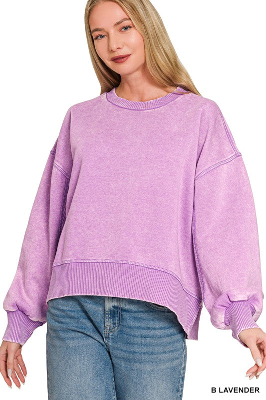 Refined Relaxation Acid Wash Pullover - BACK IN STOCK