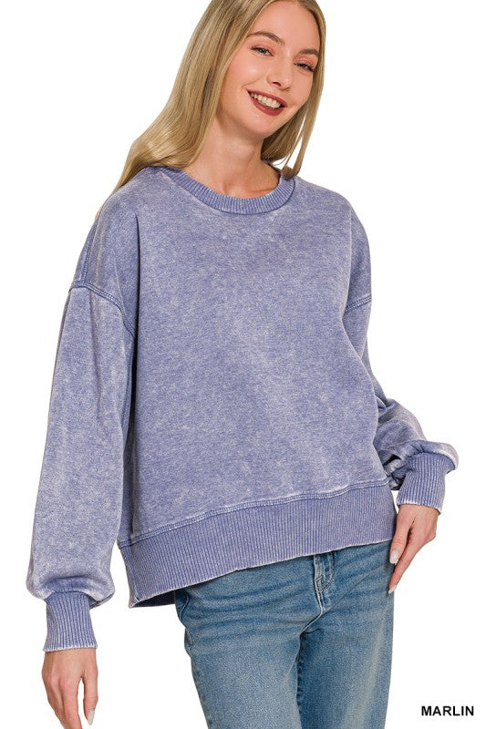 Refined Relaxation Acid Wash Pullover - BACK IN STOCK