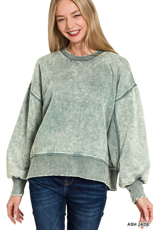 Refined Relaxation Acid Wash Pullover - BACK IN STOCK