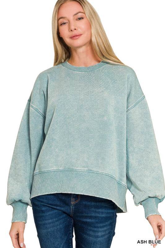 Refined Relaxation Acid Wash Pullover - BACK IN STOCK