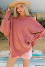 Simple Street Side Slit Oversized Sweater
