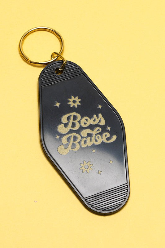 Boss Babes Graphic Vintage Motel Room Keychain - Madison and Mallory