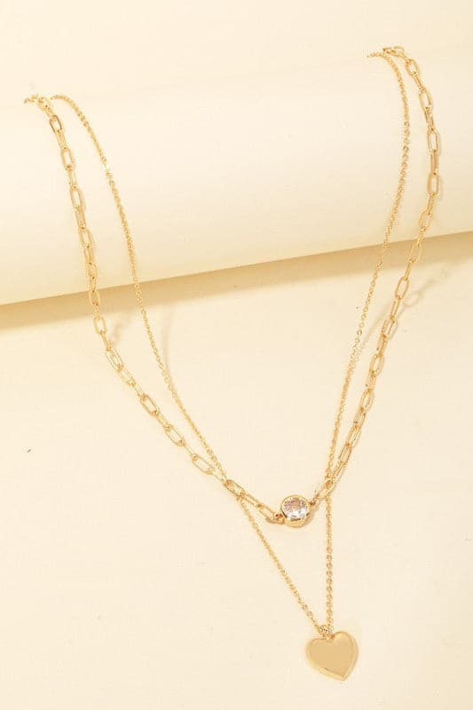  Effective Charm Heart Layered Chain Necklace - Madison and Mallory