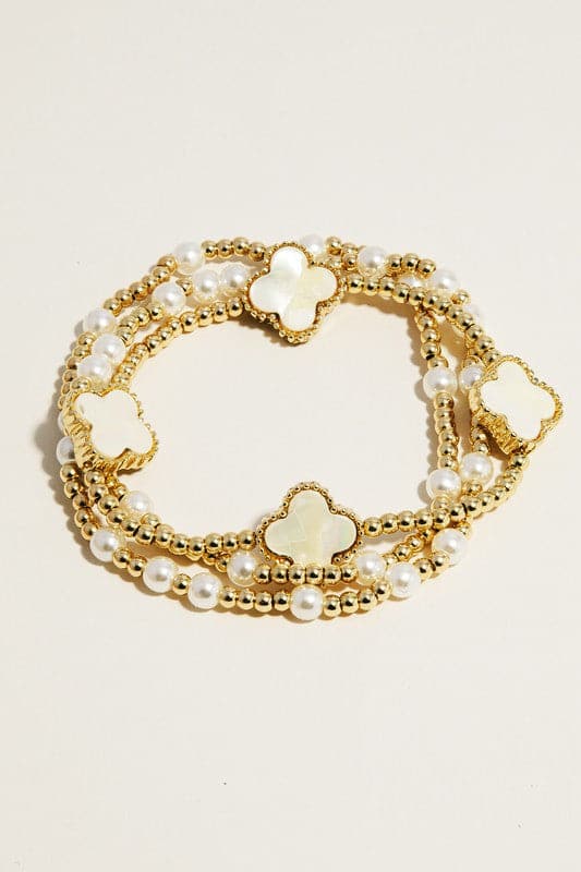  Enviable Trend Clover Beaded Bracelet Stack - Madison and Mallory