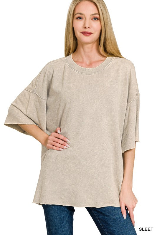Drifting Dreams Acid Wash Relaxed Fit Top - BACK IN STOCK