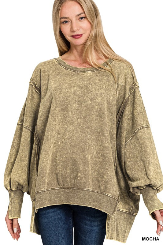 August Glow Acid Wash Pullover -  BACK IN STOCK