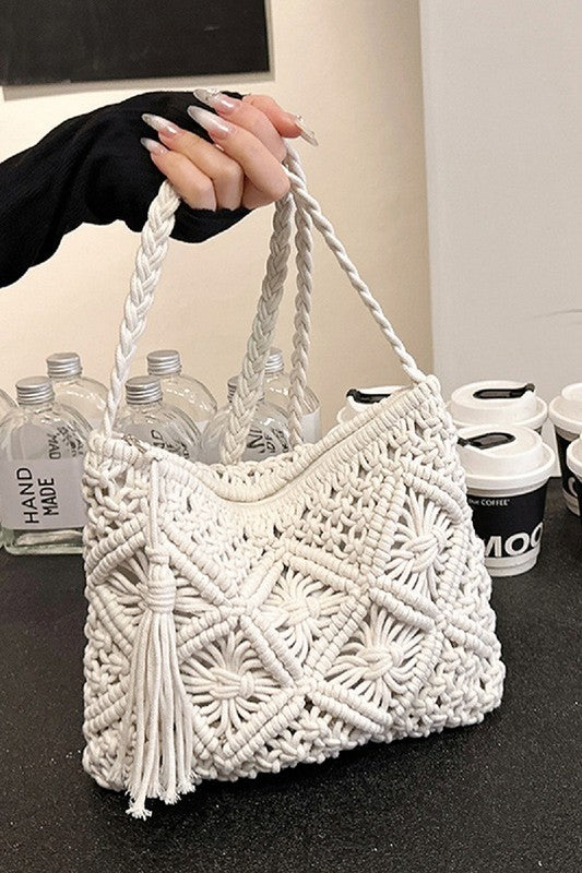  Effortless Reputation Boho Tassel Crochet Bag - FINAL SALE - Madison and Mallory