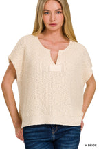 Necessary Charm V-Neck Side Slit Knit Top