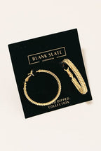 Stascia Gold Dipped Textured Hoop Earrings - FINAL SALE - Madison and Mallory