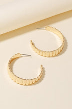 Stylish Intentions Ridged Flat Hoop Earrings - FINAL SALE - Madison and Mallory