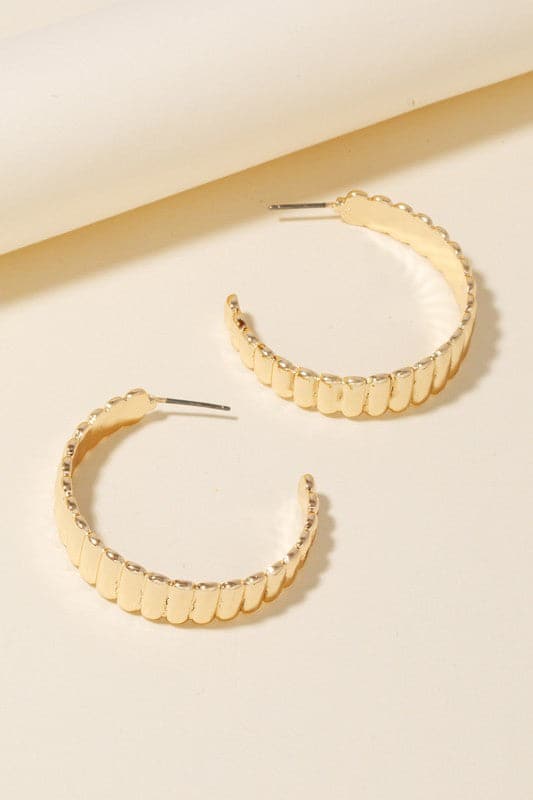 Stylish Intentions Ridged Flat Hoop Earrings - FINAL SALE - Madison and Mallory