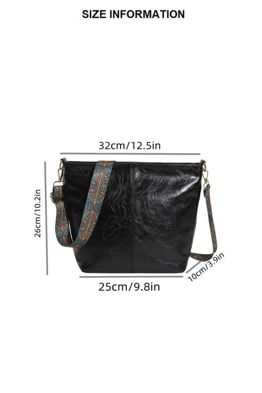 Catalinna Retro Pattern Strap Crossbody Bag - FINAL SALE - Madison and Mallory