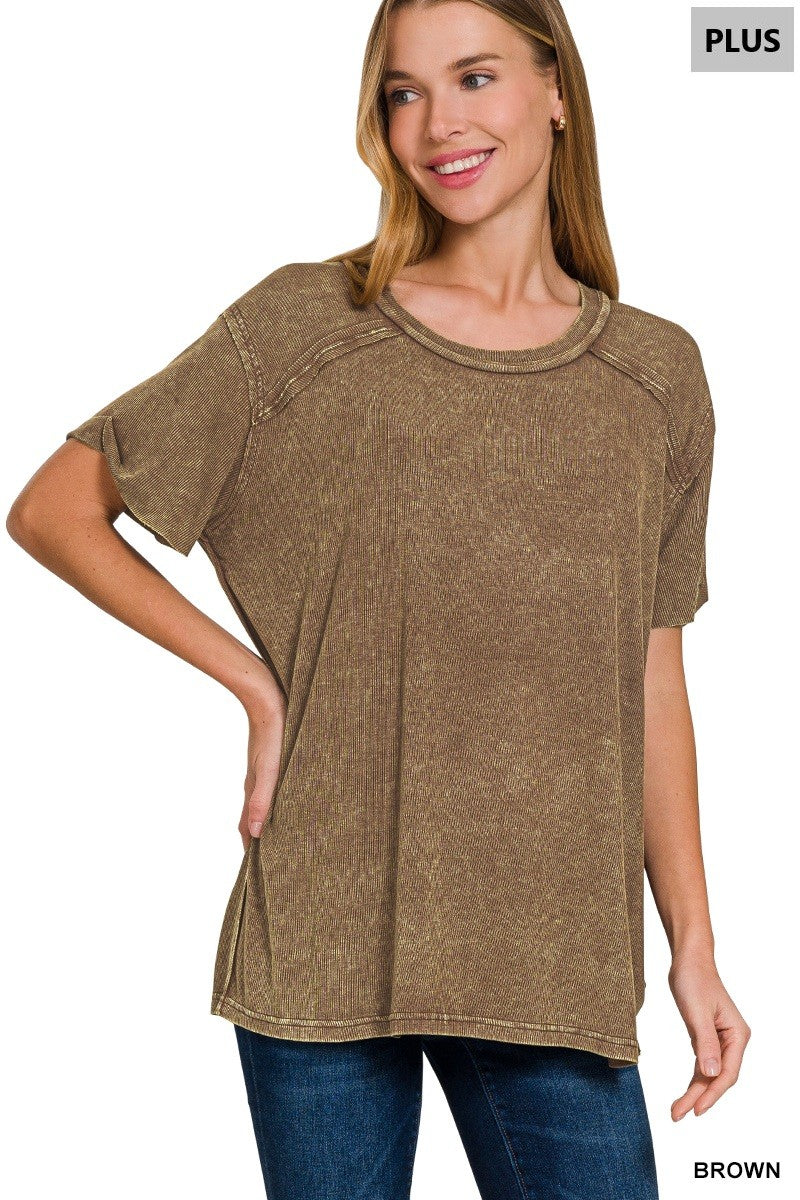 Mirissa Mineral Washed Boat Neck Top